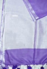Lavender purple - khadi silk small tissue border with tissue pallu